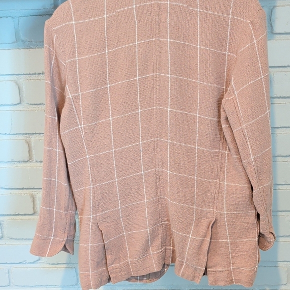 Madewell Breezewoven Larsen Blazer in Windowpane. Linen - Picture 9 of 11